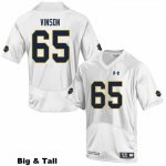 Notre Dame Fighting Irish Men's Michael Vinson #65 White Under Armour Authentic Stitched Big & Tall College NCAA Football Jersey RVL6899AF